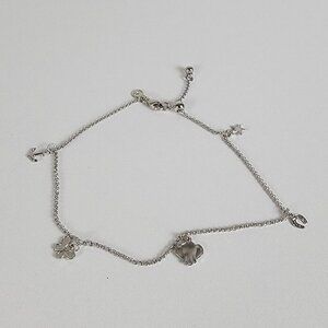 Luca+Danni Silver-Tone Charm Anklet/Bracelet 10" Elephant Anchor Star Horseshoe